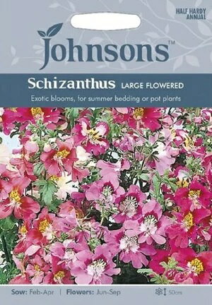 Johnsons SeedsSchizanthus Large Flowered Mixedシザンサス・ラージ・フラワード・ミックスの種