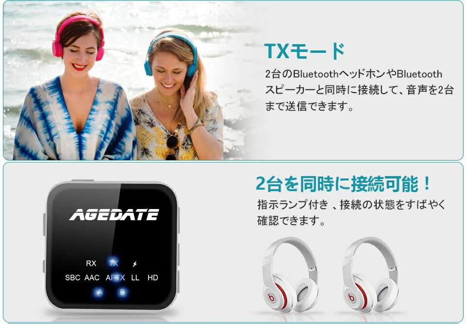 楽天市場】Wsky 5.0 bluetooth トランスミッター レシーバー BT-B10