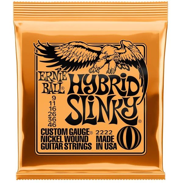 《3セット販売》 ERNIE BALL アーニーボール 2222 HYBRID SLINKY ハイブリッドスリンキー エレキギター 弦 009 – 046  《ゆうパケット便》