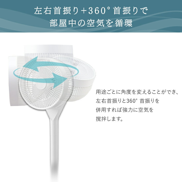 IRIS 360°首振り扇風機 LFD-22T-W