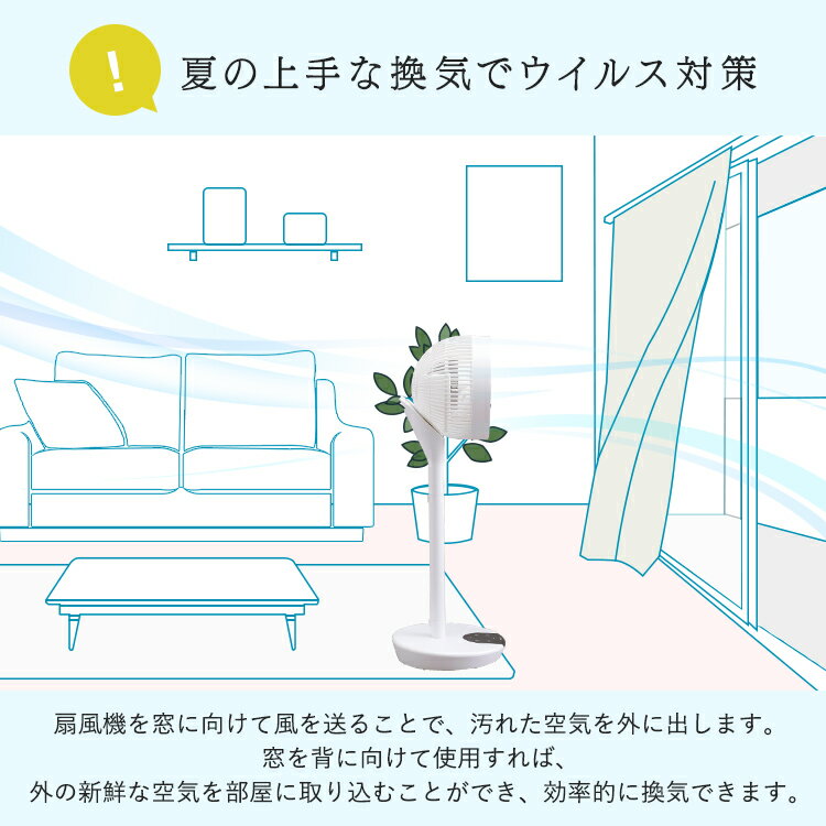 IRIS 360°首振り扇風機 LFD-22T-W