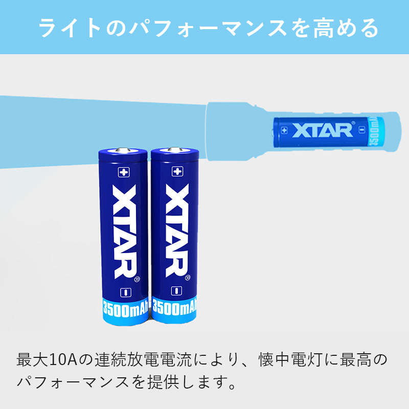 XTAR リチウムイオン電池 18650 3500mAh