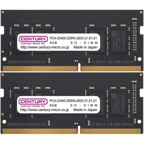 CENTURY MICRO ノートPC用 PC4-23400/DDR4-2933 16GB kit CB8GX2-SOD4U2933H