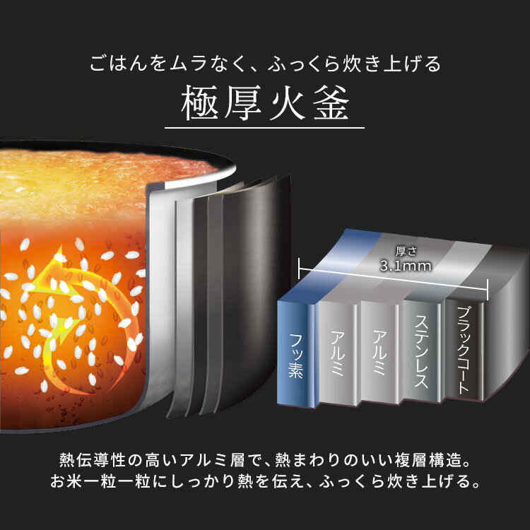 IRIS IHジャー炊飯器 5.5合 ブラック RC-IL50-B