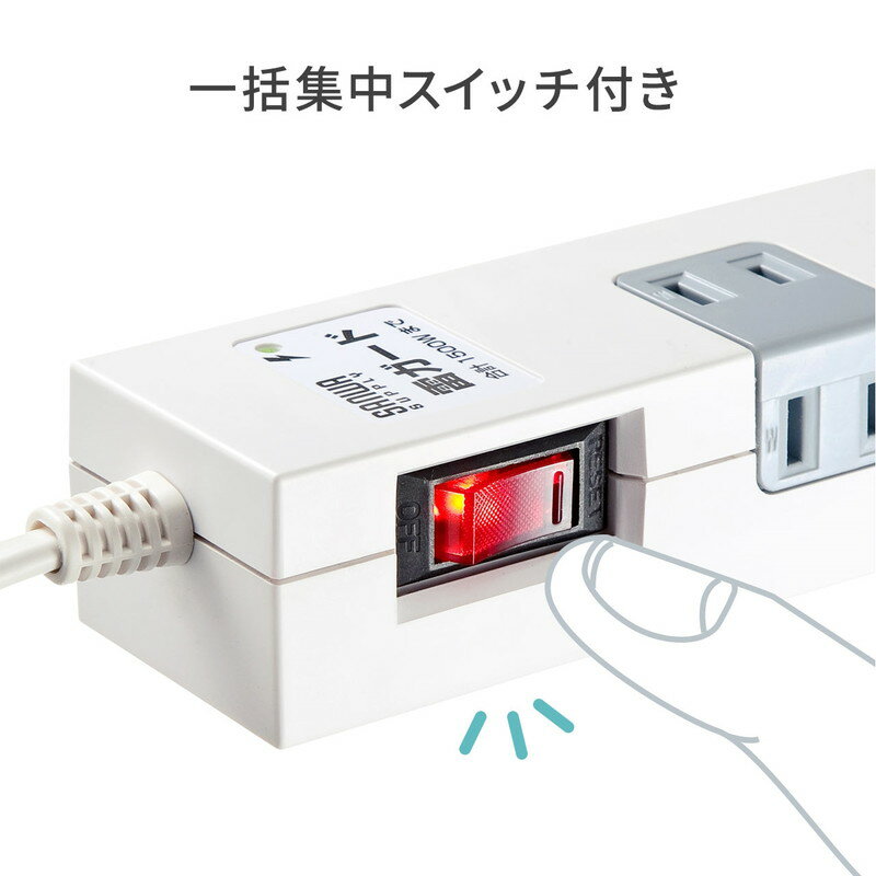 サンワサプライ 電源タップ 10個口 2m 700-TAP044W
