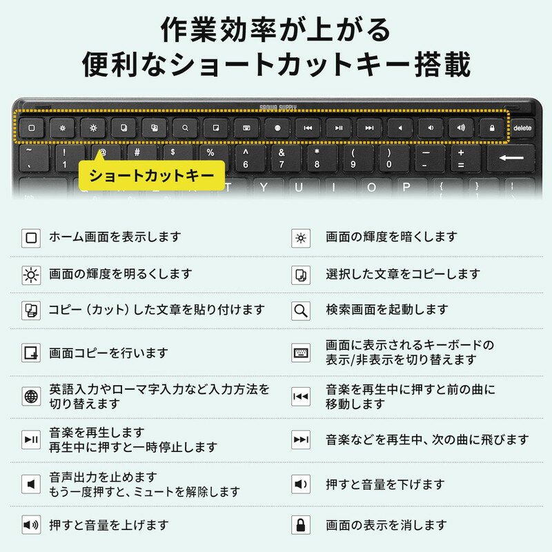 サンワサプライ Bluetoothキーボード 充電式 英語配列 400-SKB071