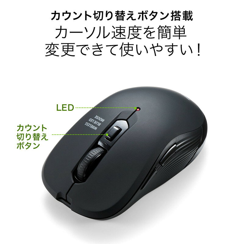 サンワサプライ Type-Cマウス ワイヤレスマウス ブラック 400-MAWC097BK