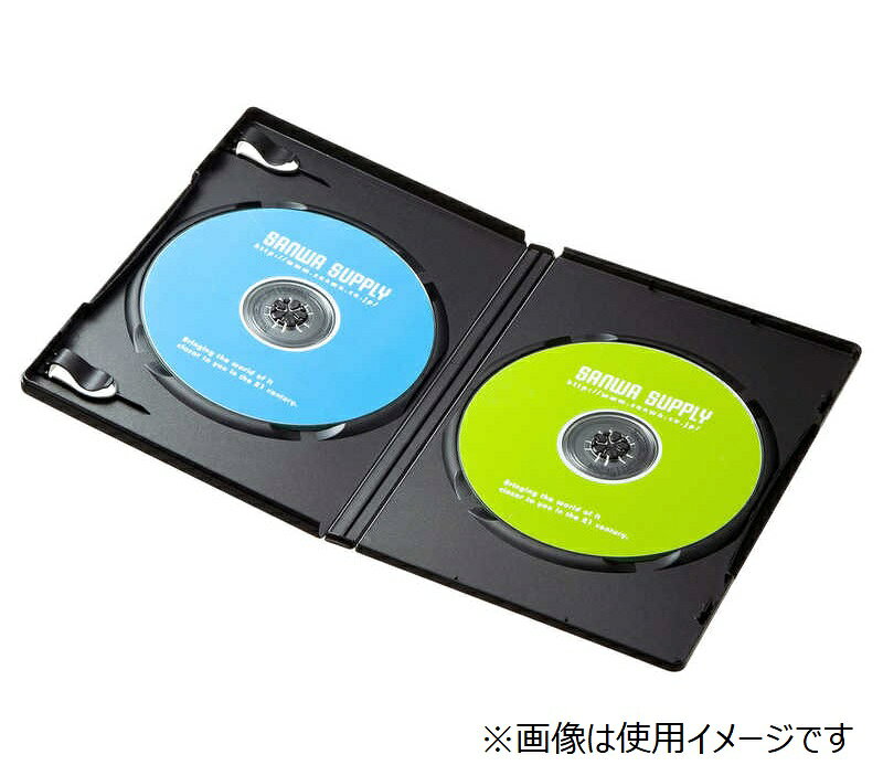 サンワサプライ DVDトールケース 2枚収納 3枚セット ブラック DVD-TN2-03BKN