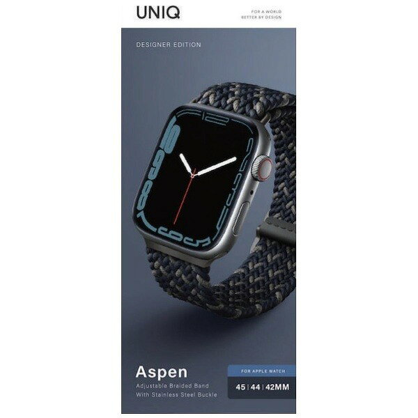 UNIQ Apple Watch 42/44/45mm用BRAIDED STRAP ASPEN DESIGNER EDITION OBSIDIAN BLUE UNIQ-45MM-ASPDEOBLU