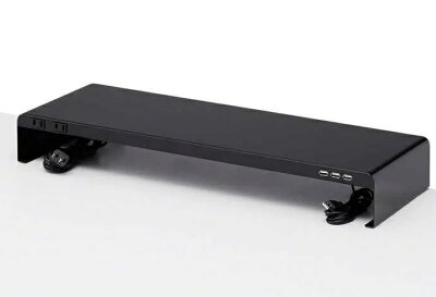 電源タップ+USBポート付き机上ラック(W600×D200 ブラック)MR-LC202BKN