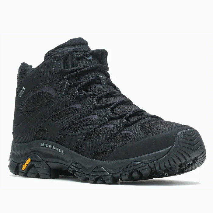 メレル（MERRELL）（メンズ）ハイキングシューズ 登山靴 山登り モアブ 3 シンセティック ミッド ゴアテックス 500249 TRIPLE BLK 防水透湿