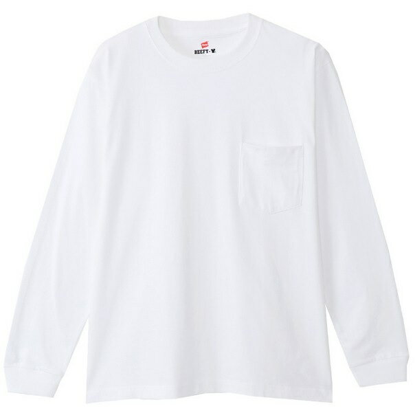 Hanes ヘインズ BEEFY L/S POCKET T-SHIRT H5196 色:ホワイト 010 サイズ:L