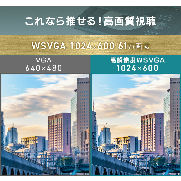 ワイルドカード 10.1インチ 液晶ポータブルDVDプレーヤー FV-P1013B