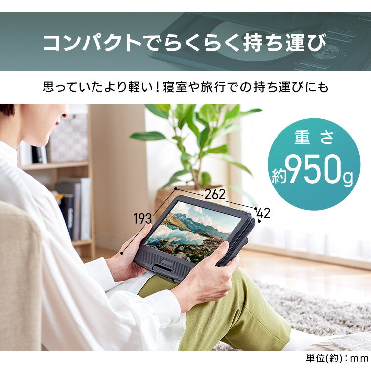 ワイルドカード 10.1インチ 液晶ポータブルDVDプレーヤー FV-P1013B