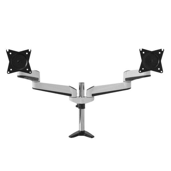 エモーションズ 汎用モニタースタンド 2画面式 上下左右角度調節 回転・高さ調節 15-27インチ対応 ホワイト PRM-AE24