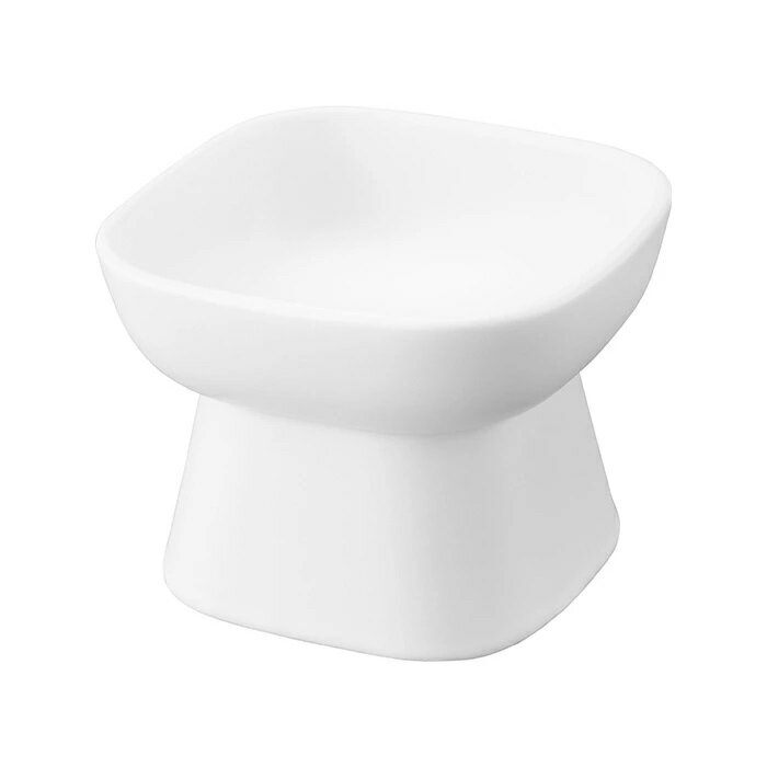 山崎実業 食べやすい高さ陶器ペットフードボウル タワー tower ホワイト 1779