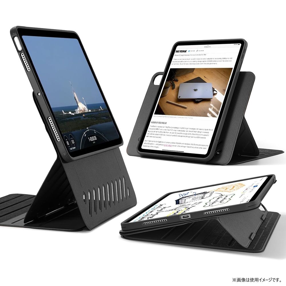 イーエスアール｜ESR 11インチiPad Air M4/M3/M2、10.9インチ iPad 第5/4世代 用 Shift Magnetic マグネットカバー付き回転式ケース ブラック