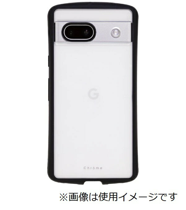 NATURALdesign Google Pixel 8a用 ワイヤレス充電対応背面型ケース CHROME-CLEAR ブラック GP8A-CHC02