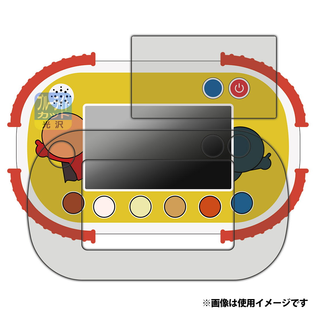 PDA工房 タッチでできた!1.5才からのアンパンマン知育パッド 対応 ブルーライトカット(光沢) 保護 フィルム (画面用/ふち用) 日本製 120PDA60355810