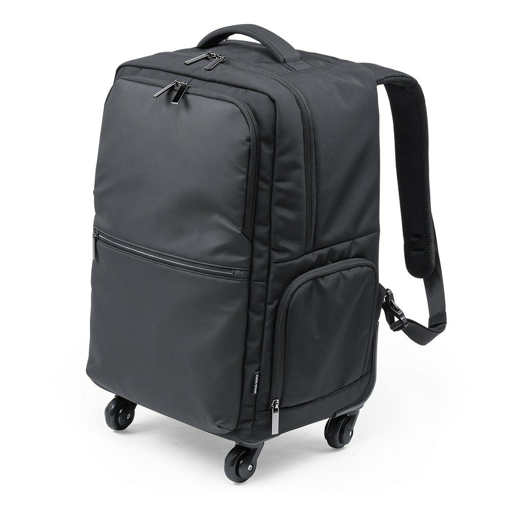 キャリーリュック キャリーバッグ 4輪 容量35L 2WAY ビジネスリュック 機内持ち込み スーツケース 撥水 トロリー 2泊3日 EZ2-BAGCR013BK