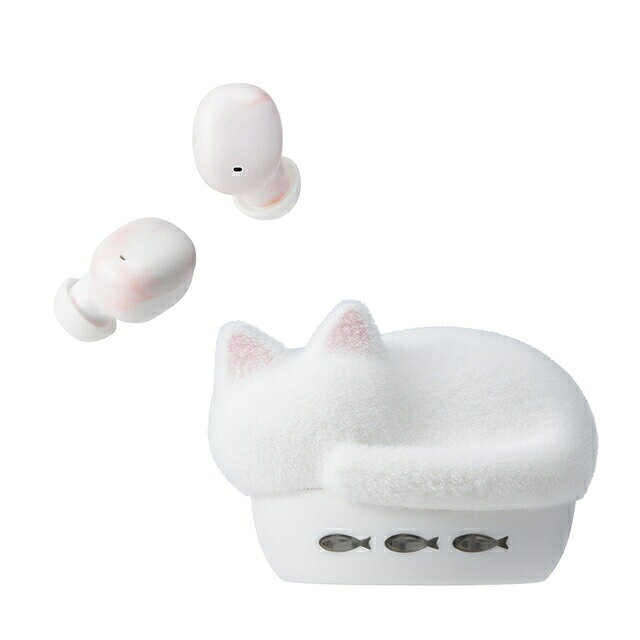 NEKO 完全ワイヤレスイヤホン ふわふわフロッキーver. HP-C28BTF まっしろ Headphone/Earphone