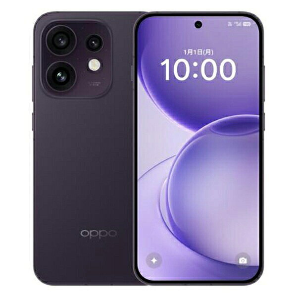 OPPO オッポ Reno16 5G Snapdragon 7 Gen 4 約6.3インチ・メモリ/ストレージ:12GB/256GB nanoSIM×2 or nanoSIM+eSIM トワイライトパープル CPH2865TP