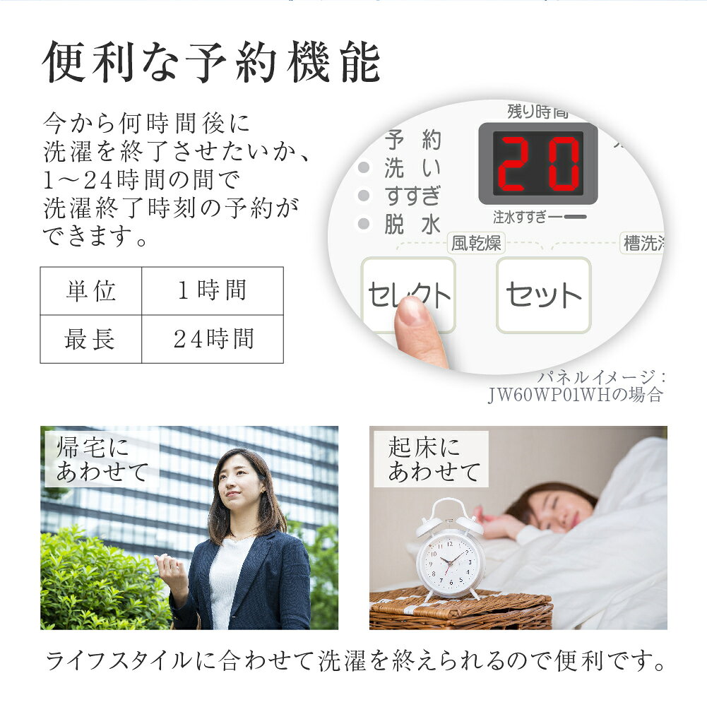 maxzen 6.0kg 全自動洗濯機 JW60WP01WH