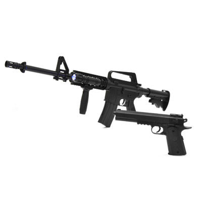 エアガン 最強 エアーガンキット BB弾付き エアーガン ライフル ピストル M4R.I.Sモデル Colt1911モデル サバイバルゲーム サバゲー アウトドア