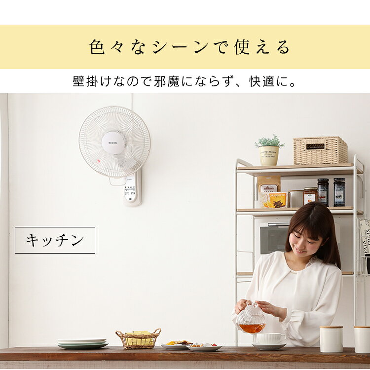 IRIS リモコン式壁掛け扇 WFC-306