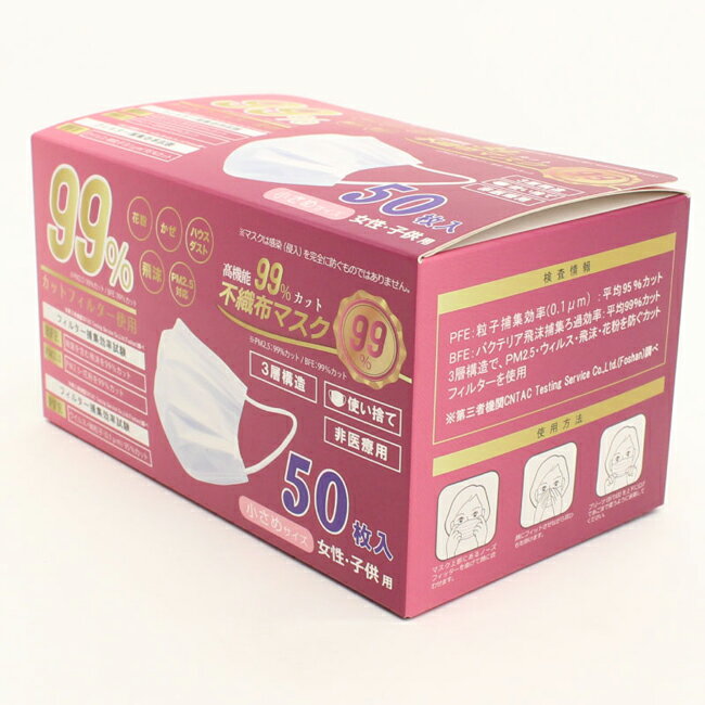 楽天市場】イトウ 高機能99%カット不織布マスク 小さめ 50P | 価格比較