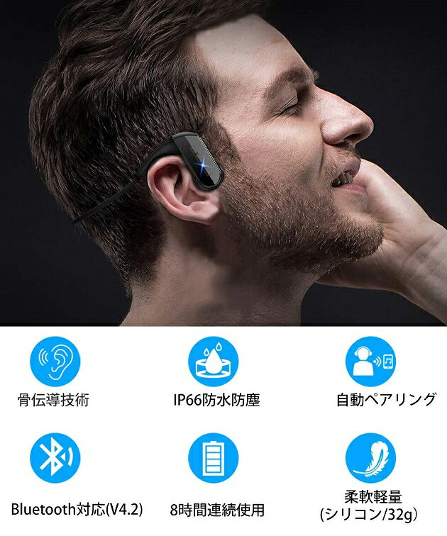 ブルートゥース　Bluetooth   スポーツ　ヘッドセット　イヤホン 楽天市場】Bluetooth イヤホン 骨伝導 ヘッドホン スポーツイヤホン 高