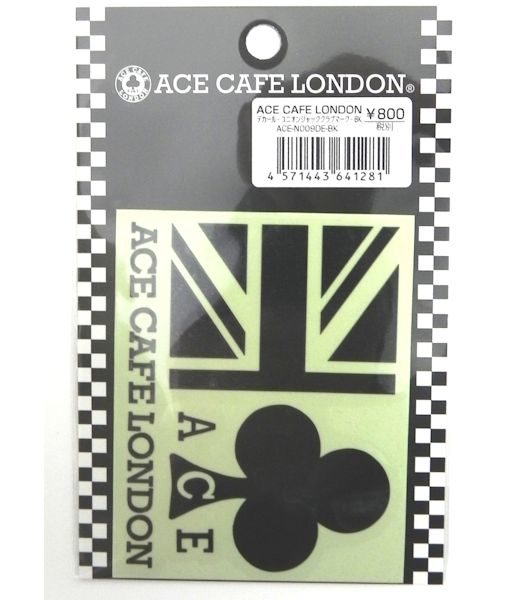 ACE-N009DE-BK エースカフェロンドン ACE CAFE LONDON デカール ステッカー ユニオンジャック&クラブ 黒