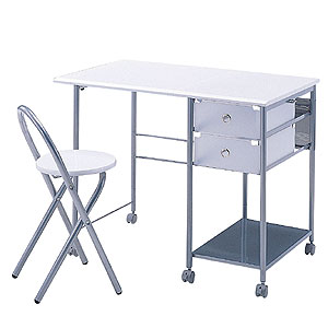 パソコンデスク 折りたたみデスクセット  (W900) (ホワイト) (100-DESK028W)