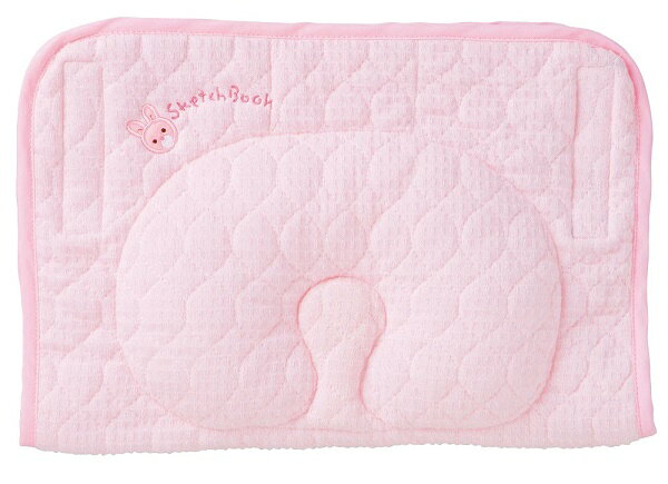 西川産業 babypuff 寝かしつけ枕 ママ楽ね   二つ折時  ピンク 綿100% lmf2001963