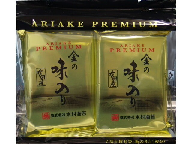 木村海苔 かに印 金の味のり 7切6枚 6袋