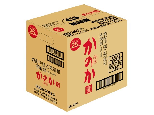 かのか 甲類25° 麦焼酎 紙スリムパック 900X6