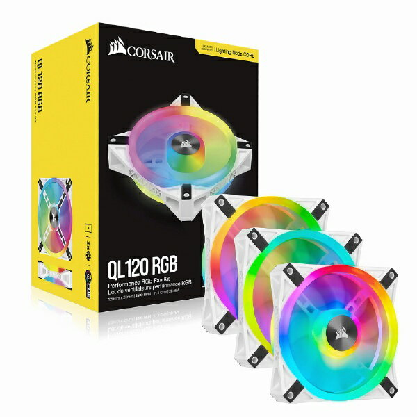 CORSAIR｜コルセア ケースファンx3 120mm / 1500RPM ＋コントローラー QL120 RGB White Fan Kit CO-9050104-WW
