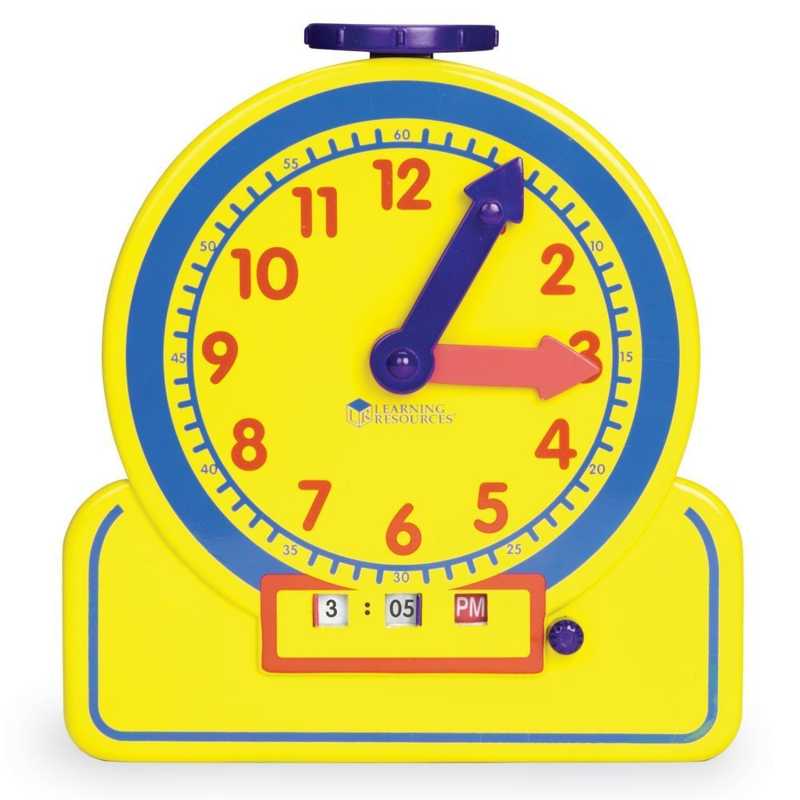 Learning Resources Primary Time Teacher TM Junior 12-Hour Clock R デジタル&アナログ 学習時計 生徒用 LER 2994
