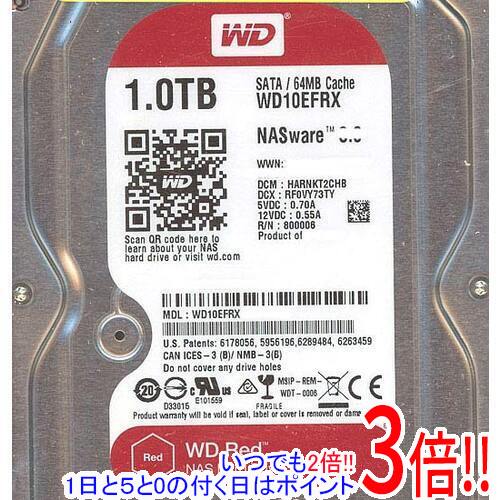 WesternDigital WD10EFRX バルク品 (3.5インチ/1TB/SATA)