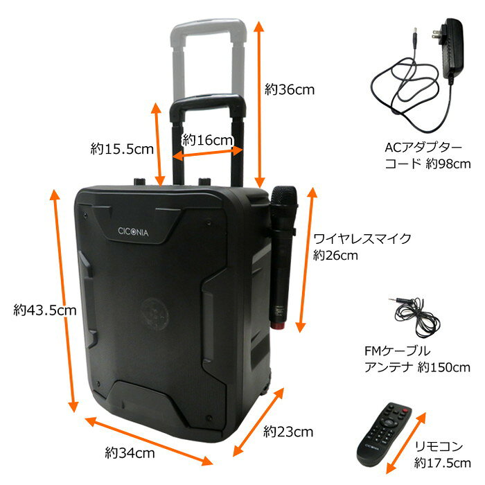 楽天市場】センター商事 CICONIA ポータブルスピーカー TY-1800