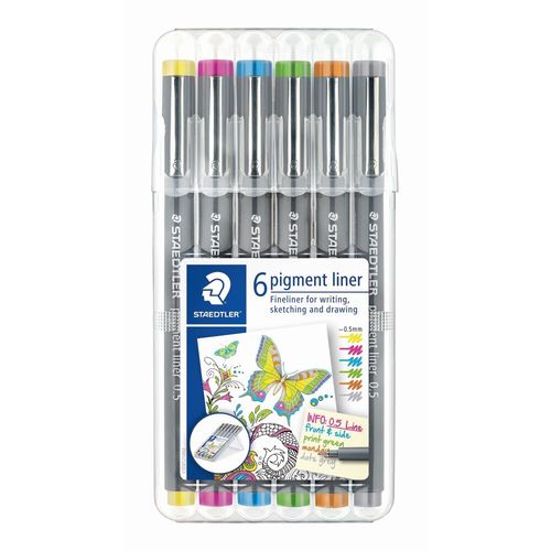 ステッドラー｜STAEDTLER ピグメントライナー 新色6色セット 0.5mm 30805S2SB6