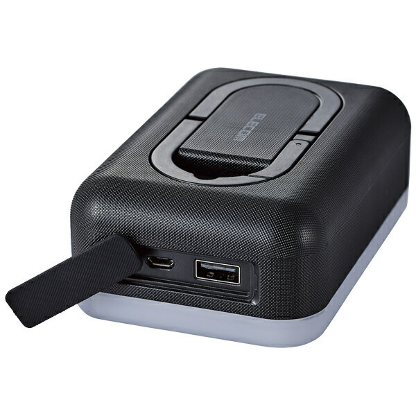 エレコム モバイルバッテリー 防災 LEDライト付 6700mAh ブラック DE-M21L-6700BK(1個)