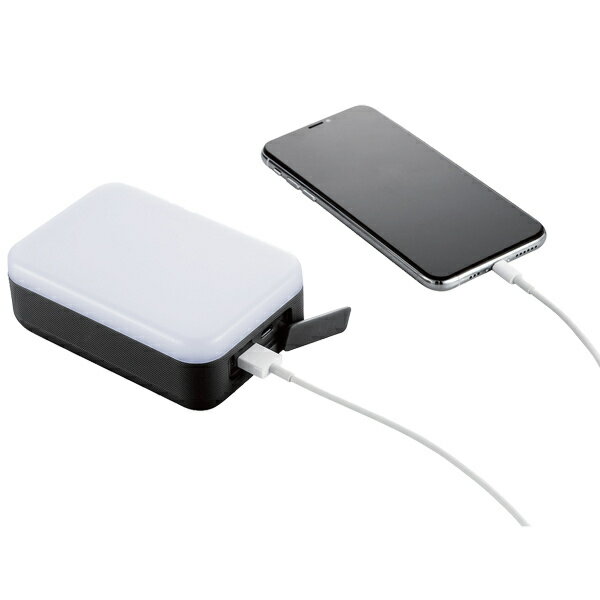 エレコム モバイルバッテリー 防災 LEDライト付 6700mAh ブラック DE-M21L-6700BK(1個)