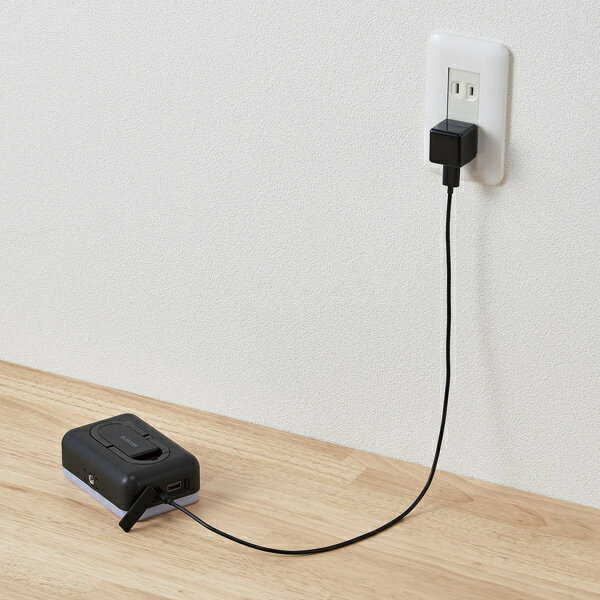 エレコム モバイルバッテリー 防災 LEDライト付 6700mAh ブラック DE-M21L-6700BK(1個)