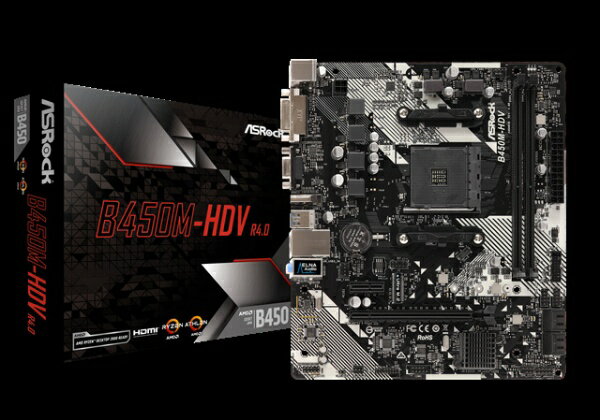 ASRock マザーボード B450M-HDV R4.0