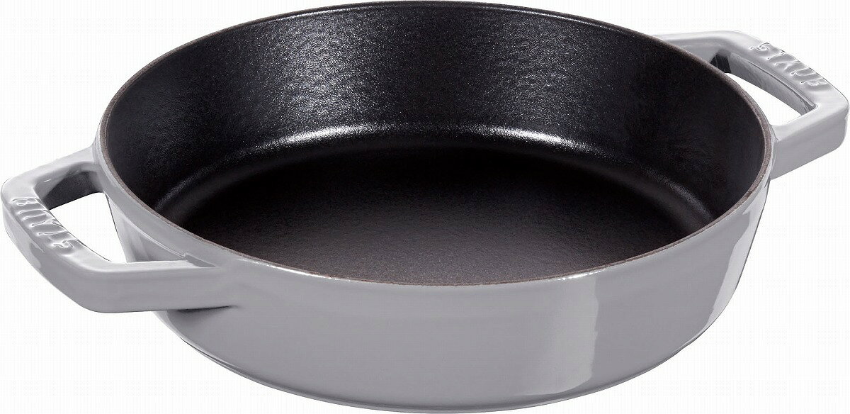 staub ストウブ ラウンド 両手フライパン 40511-726 26cm グレー プロユース 業務用 として販売されている国内正規販売ルートの商品です。家庭用に付属されてい…