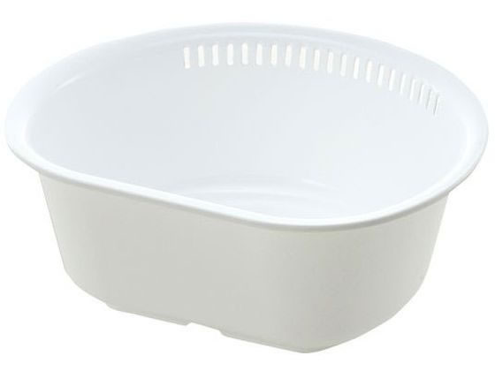シェリー 洗い桶 ホワイト D型 L ウォッシュボウル リッチェル 4973655169568 食器洗い プラスチック 抗菌 排水スリット 軽量 耐熱 便利 キッチン用品 シンプル…