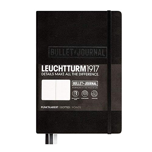≪バレットジャーナル≫ LEUCHTTURM1917 ロイヒトトゥルムノート ドット罫ミディアムサイズ A5 Black ブラック1896-346703
