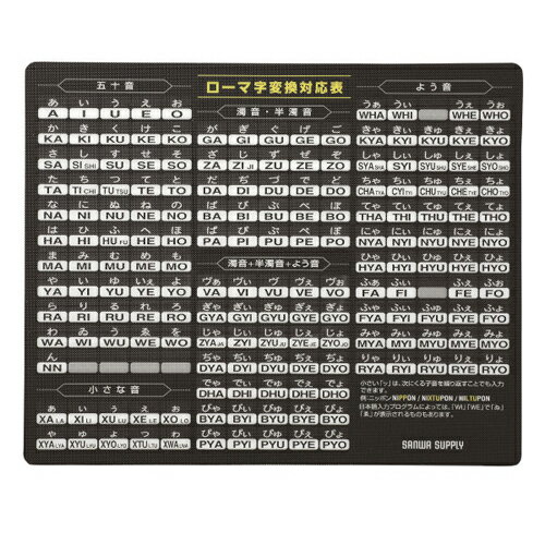 マウスパッド（ローマ字、大、ブラック）