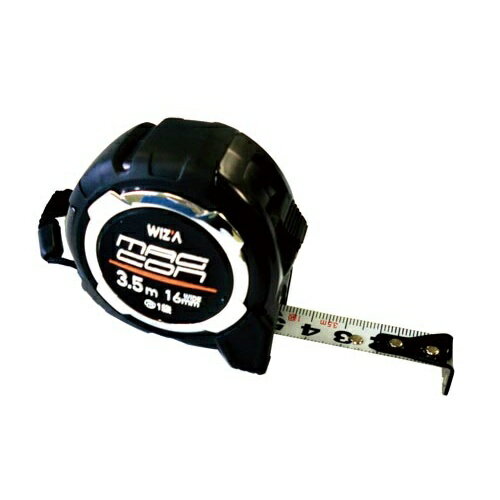 WIZ’A マグコン ロック式コンベックス 16mm幅×3.5m 両面メートル目盛り JISJQA1級 アークランズ WZC1635 コンベックス JIS1級 メートル目盛り 強力マグネット ナイロンコート 長さ計測 移動爪 摩擦に強い 16mm幅